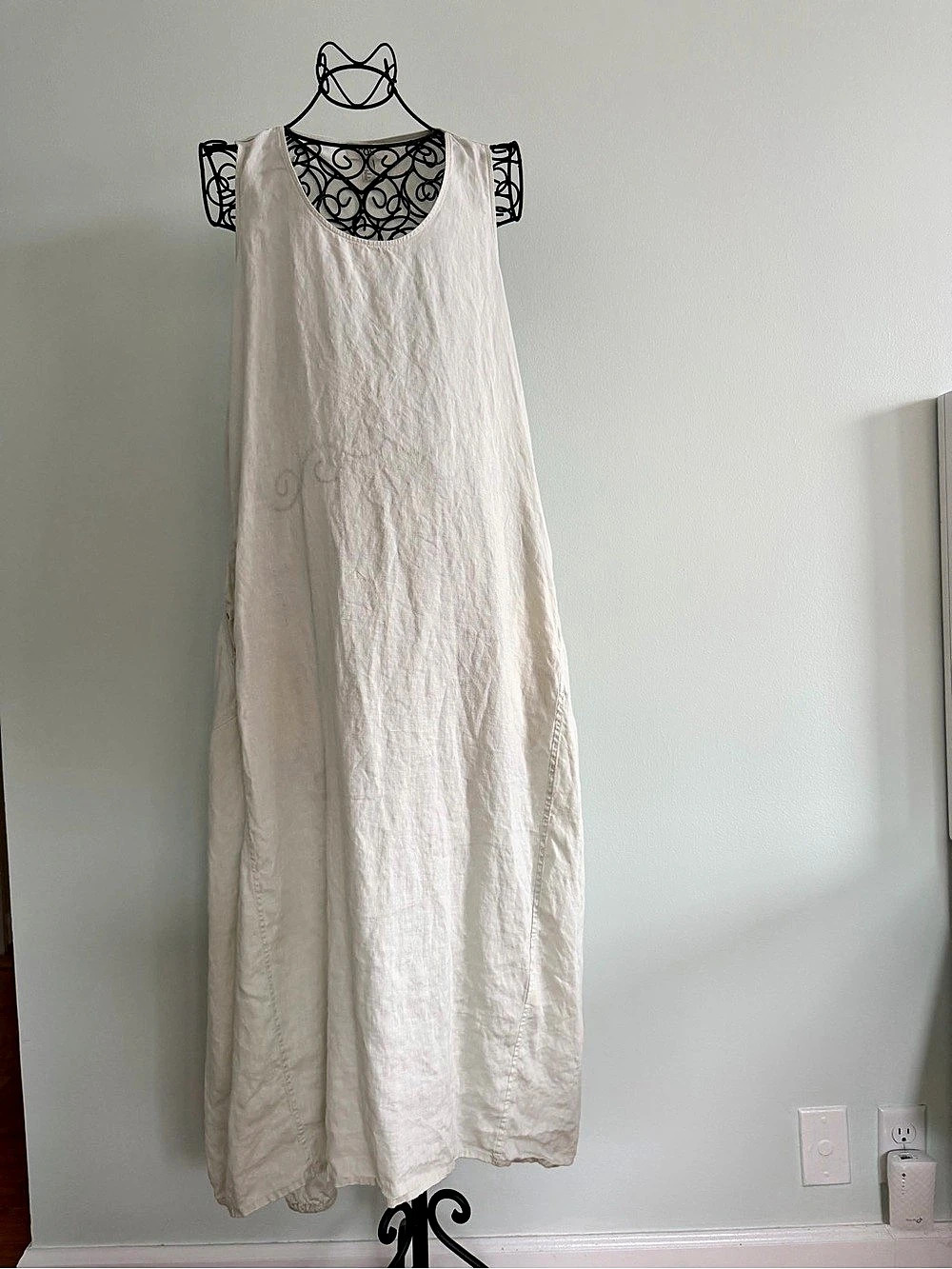 COS Linen Maxi Dress in light green Size 10